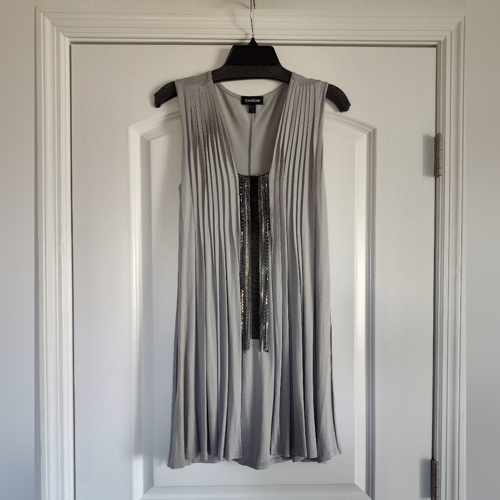 Bebe Stretchy Beaded Mini Dress EUC